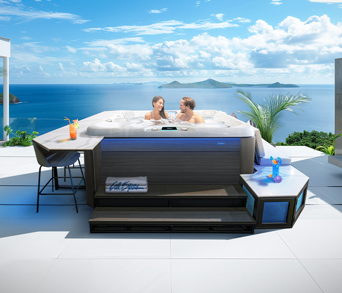 Calspas hot tub being used in a family setting - Enid